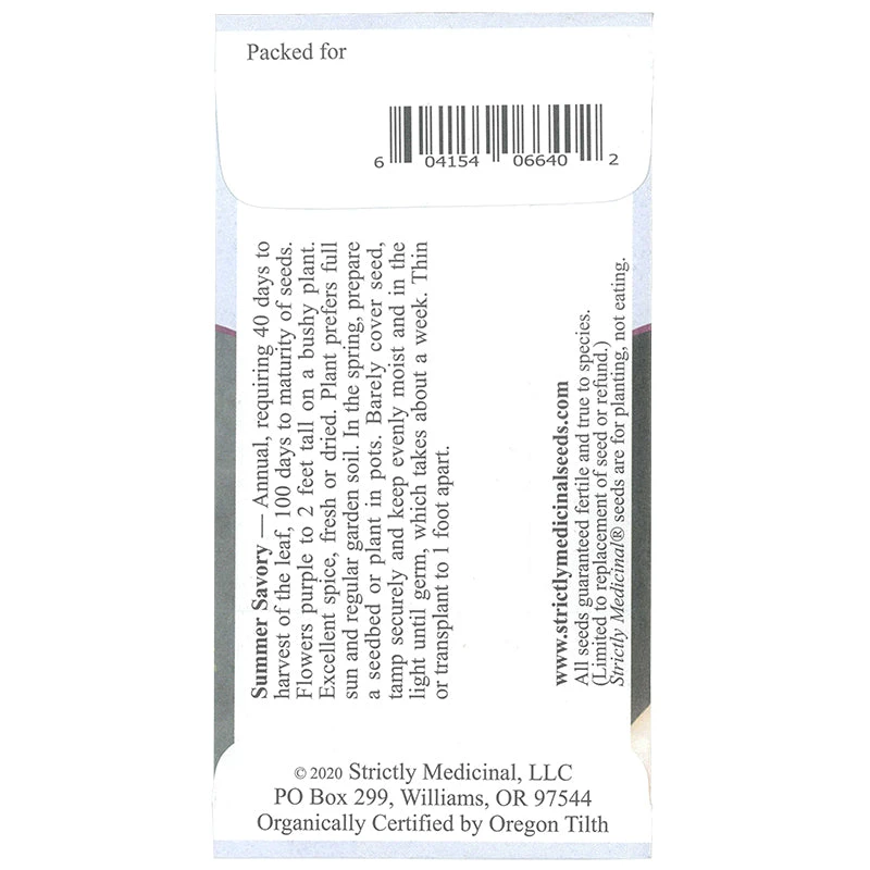 Strictly Medicinal Organic Summer Savory 2 Strictly Medicinal Organic Summer Savory - Image 2
