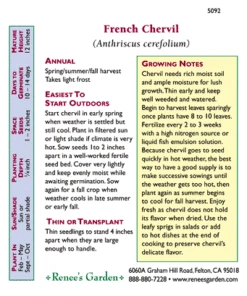 Renee's Garden Chervil French (Heirloom) 5 Renee's Garden Chervil French (Heirloom) -Organic Plants Sales snv4091 pb