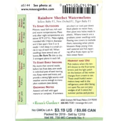 Renee's Garden Watermelon Trio Rainbow Sherbet 5 Renee's Garden Watermelon Trio Rainbow Sherbet -Organic Plants Sales snv4108 web back