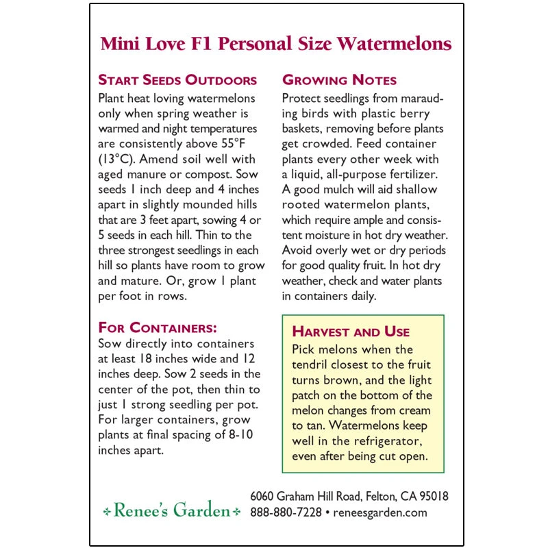 Renee's Garden Watermelon Personal Mini Love 2 Renee's Garden Watermelon Personal Mini Love - Image 2